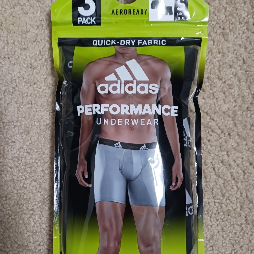 Adidas Men's Performance Boxer Brief Underwear Aeroready Size S 3 Pack